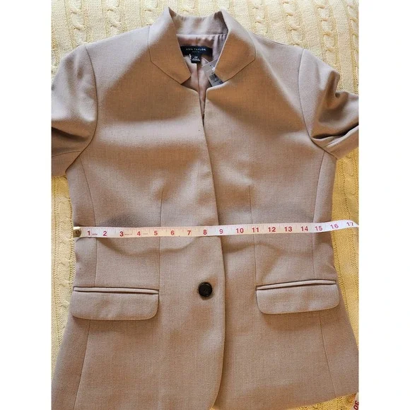 NWT Ann Taylor Petite Cutaway Blazer Camel Tan 2P Size 2 Petite 2018 - Picture 9 of 9